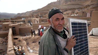 The Community Development Council in Nowabad Shaspol village has benefited from the National Solidarity Program (NSP) by focusing the funding they receive on solar power panels, carpet weaving and the building of a community hall.